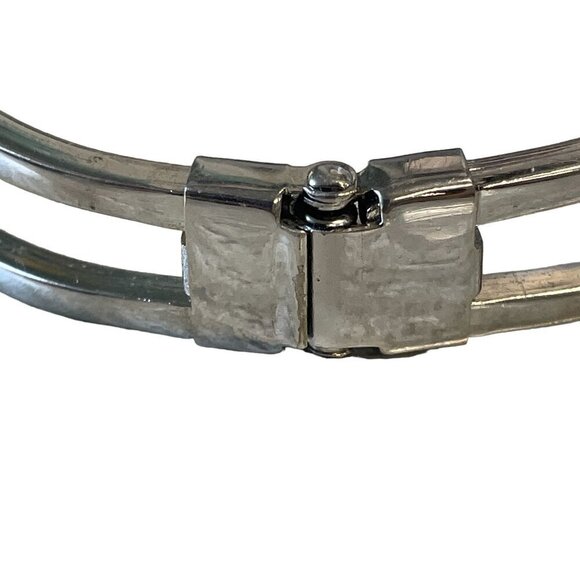 Vintage Silver-Tone Bracelet with Faux Pearls & Smoky Quartz Crystals Statement - Picture 12 of 15